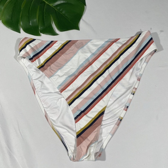 NEW Roxy [ XL ]‎ Beach Classics Stripe High Waist Leg Bikini Bottoms - Picture 4 of 12
